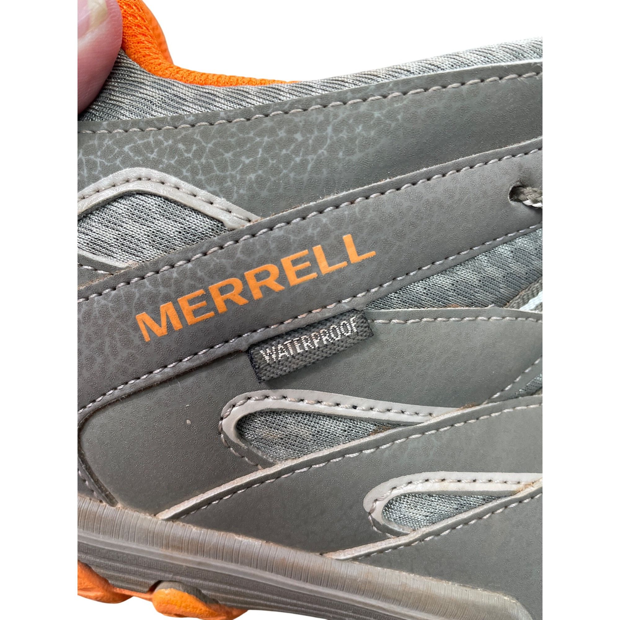 Merrell Merrell womans gray orange waterproof hiking hight top sneak Size US 5.5 / IT 35.5 - 16 Thumbnail