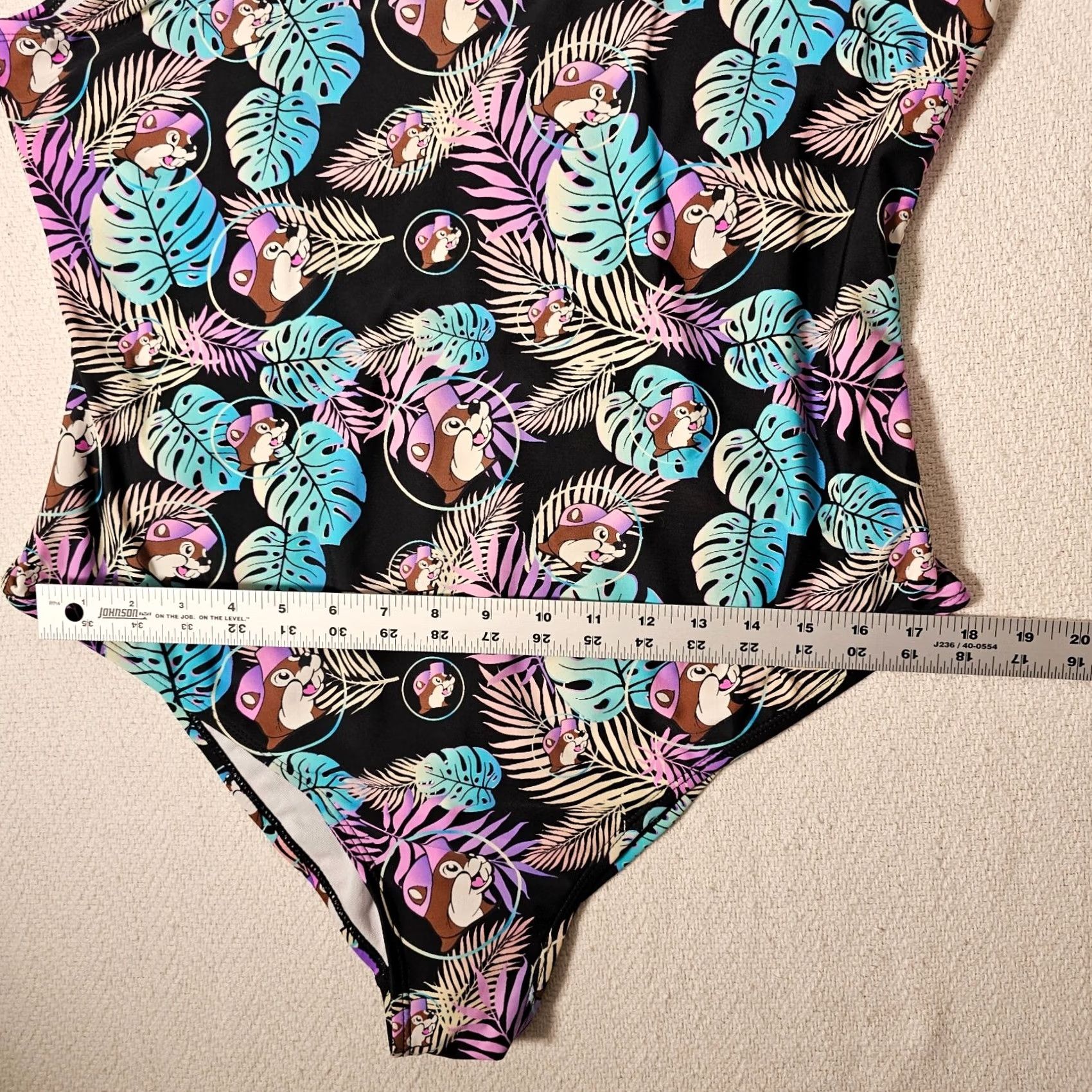 Vintage Buc-ee's One Piece Palm Leaf Black 2X Women’s Swimsuit Nylon Spandex Padded Lightweight Breathable Vintage: No (adjusted under constraints) Size ONE SIZE - 5 Thumbnail