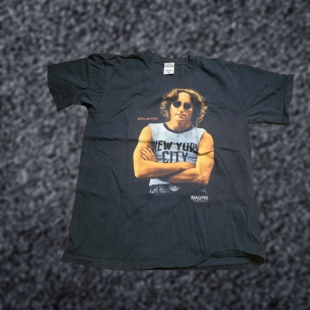 Anvil VINTAGE Men's M John Lennon T-Shirt Dreamer Imagine Double-Sided Music Band Cotton Jersey 2000s Size US M / EU 48-50 / 2 - 1 Thumbnail