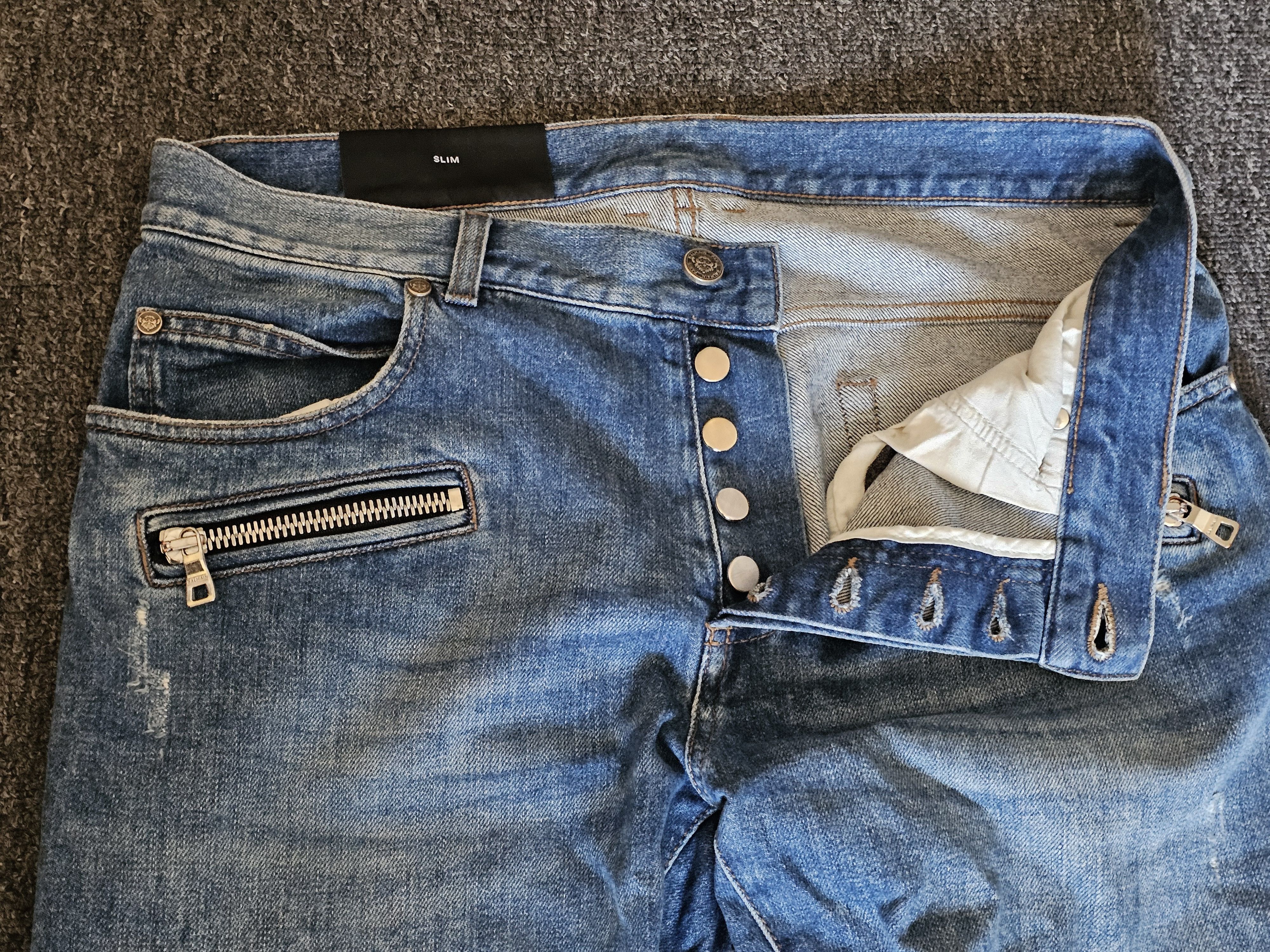 Balmain Blamian Men's Biker Blue Size 32 Size US 32 / EU 48 - 3 Thumbnail