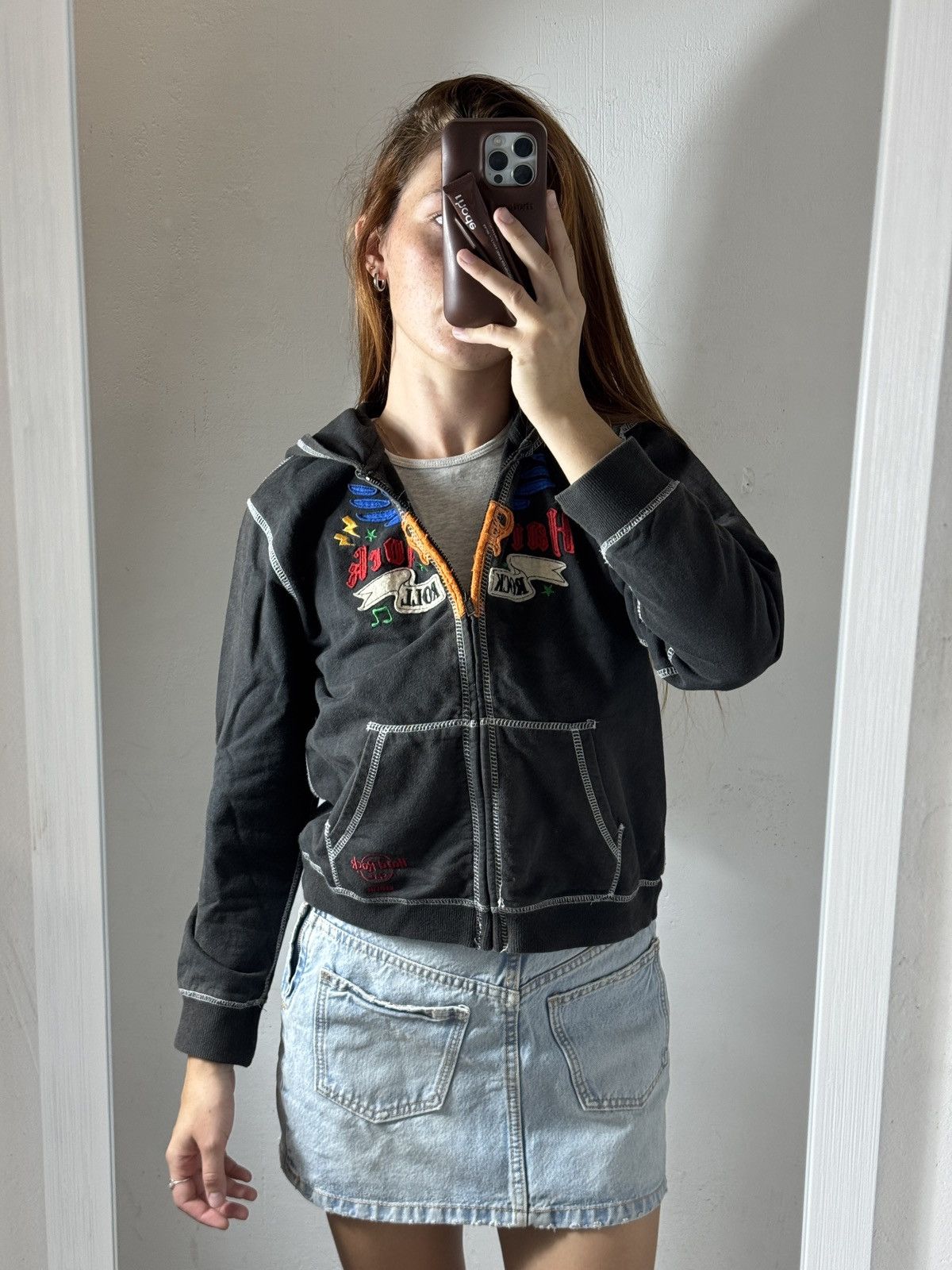 Hard Rock Cafe VINTAGE HARD ROCK 2000s CROPPED ZIP UP SWEATSHIRT Size XS / US 0-2 / IT 36-38 - 3 Thumbnail