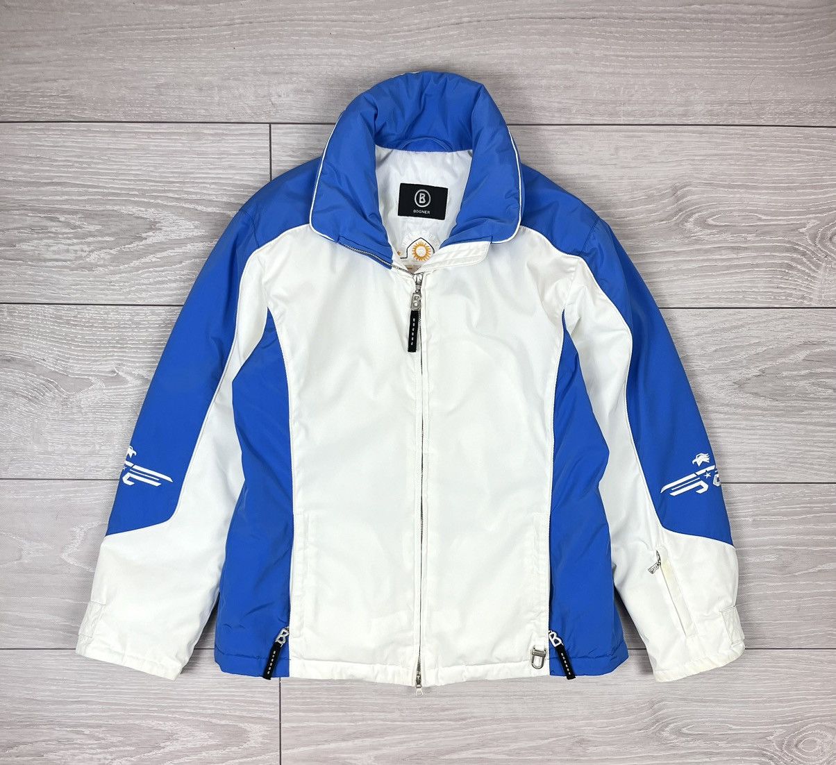 Bogner Bogner White Blue Nylon Ski Winter Puffer Jacket Womens Size XS / US 0-2 / IT 36-38 - 1 Thumbnail