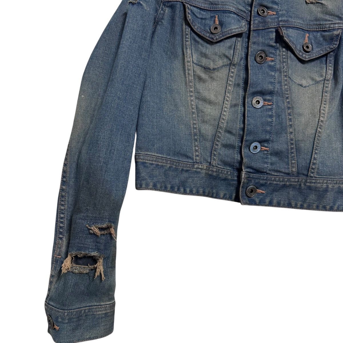 GOA GOA Snakeskin Distressed Denim Jacket Cropped Size XS / US 0-2 / IT 36-38 - 4 Thumbnail