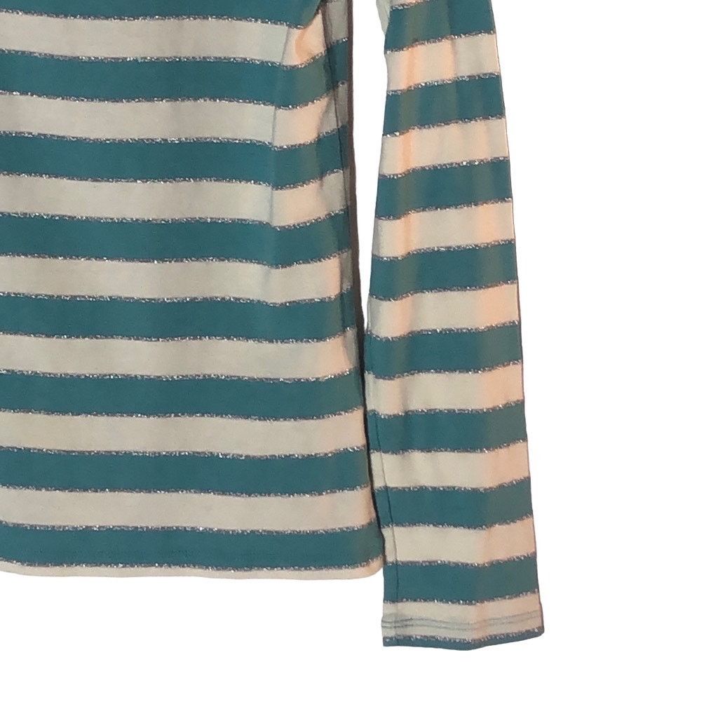 Other Talbots Green White Striped Long Sleeve Top Tee Small Size S / US 4 / IT 40 - 3 Thumbnail