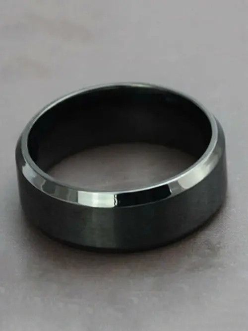Ring Of Fire Retro Punk Vintage Stainless Steel Ring Black Frosted Size ONE SIZE - 3 Thumbnail