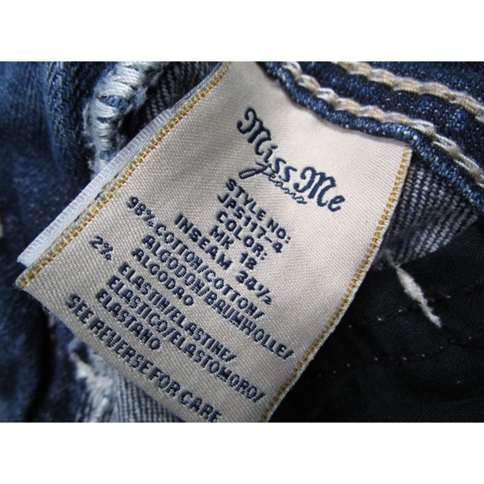 Miss Me Miss Me Jeans Women 28 Blue Low Rise Easy Boot Bedazzled Denim 28x33 JP5117-4 Size 28" / US 6 / IT 42 - 5 Thumbnail