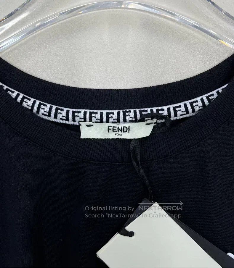 Fendi Fendi Black Embroidered Letter Logo Short Sleeve Size S / US 4 / IT 40 - 3 Thumbnail