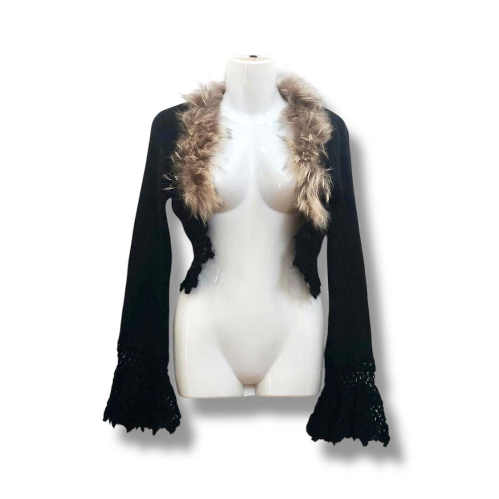 Other Wool mixed fairy grunge long 2000s style cardigan with fur Size XS / US 0-2 / IT 36-38 - 1 Thumbnail