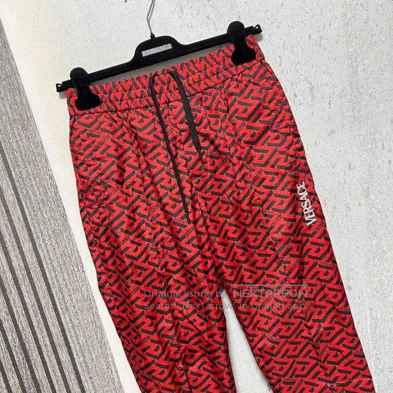 Versace Versace Red Embroidered Men's Casual Pants . Size US 30 / EU 46 - 3 Thumbnail