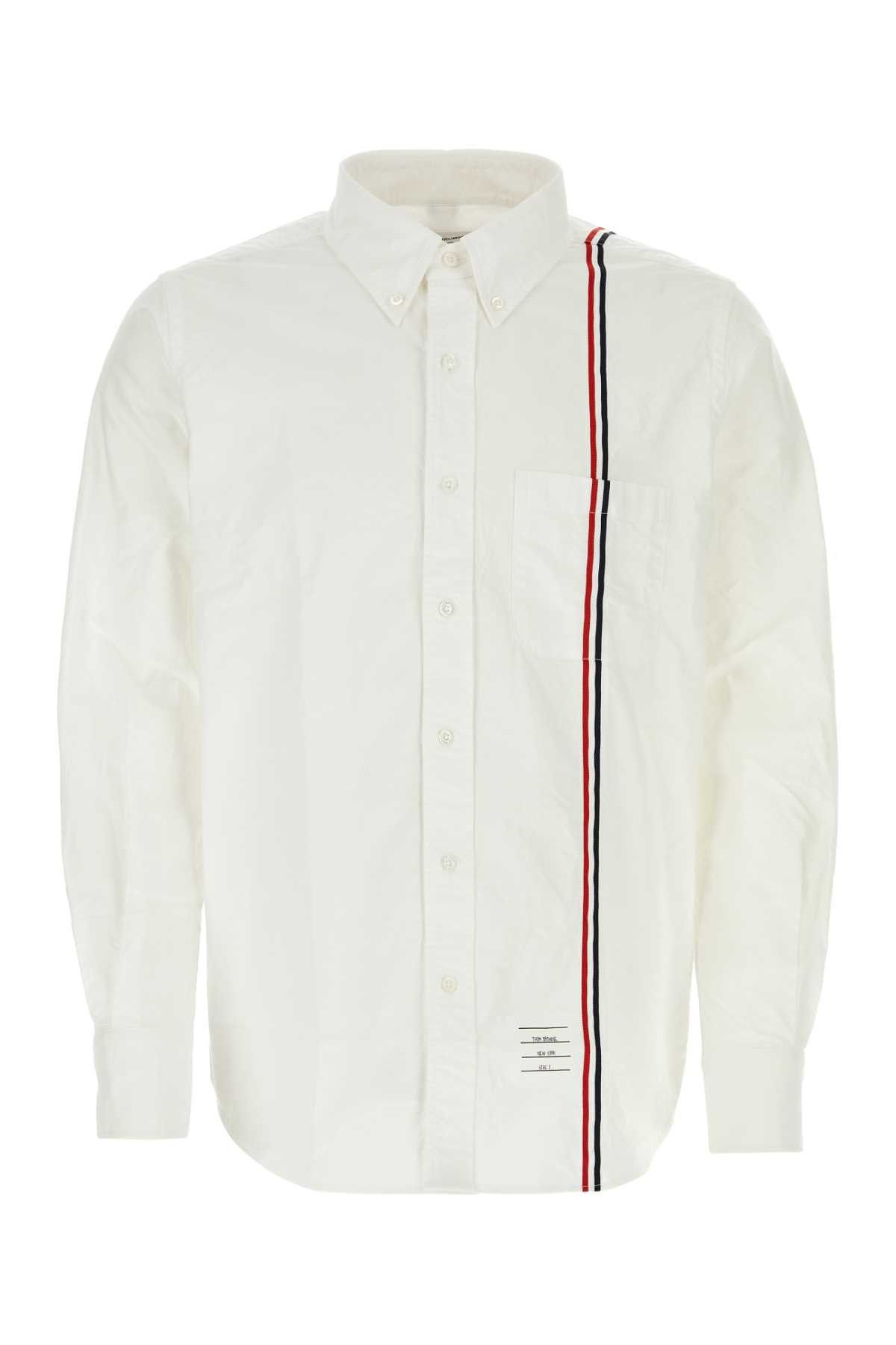 image of Thom Browne White Oxford Shirt, Men's (Size XL)