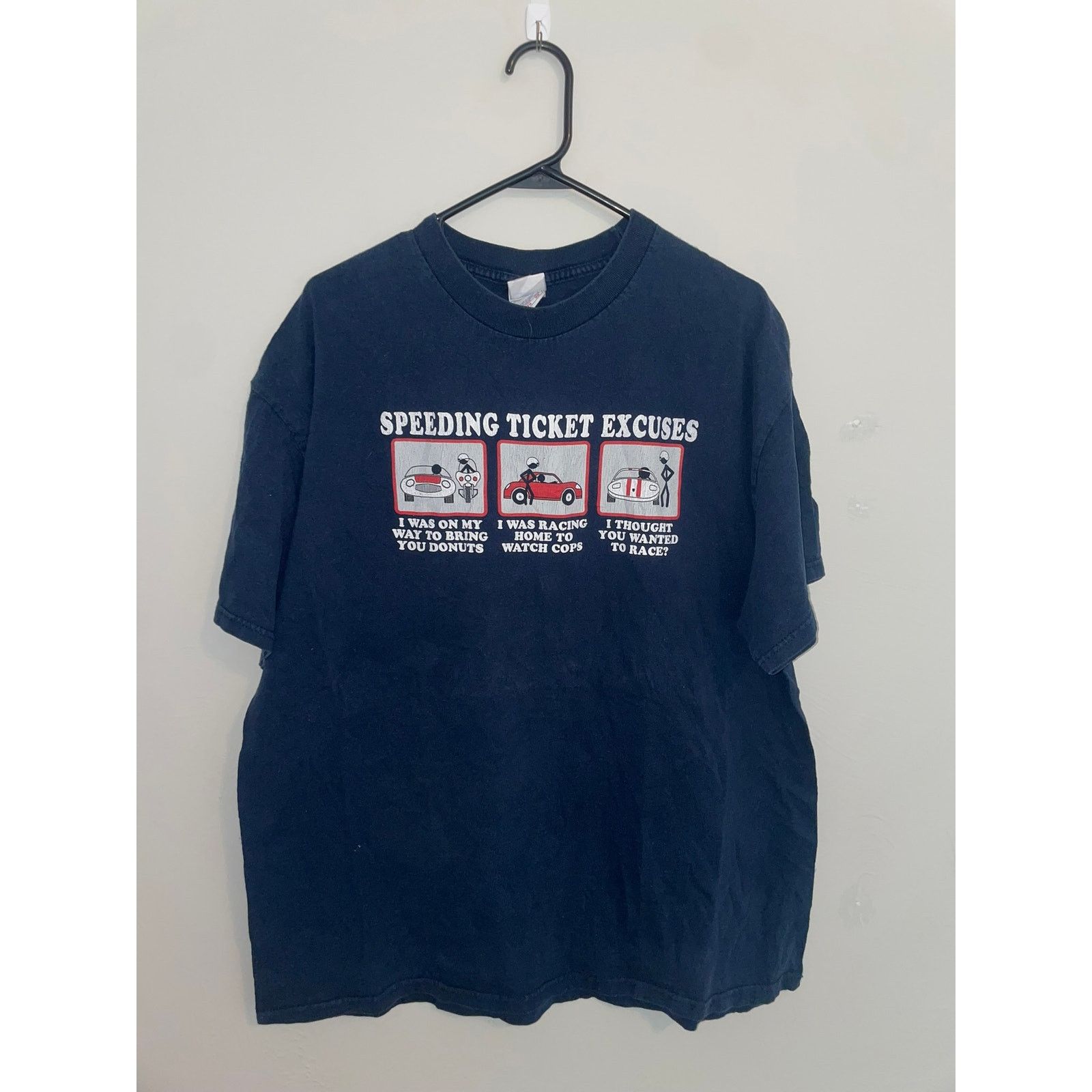 Vintage Y2K Funny Police Shirt Speeding Ticket Excuses Humor Tee XL Size US XL / EU 56 / 4 - 1 Thumbnail
