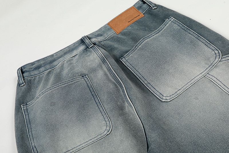 Jean American retro street style washed denim jeans for men Size US 32 / EU 48 - 5 Thumbnail