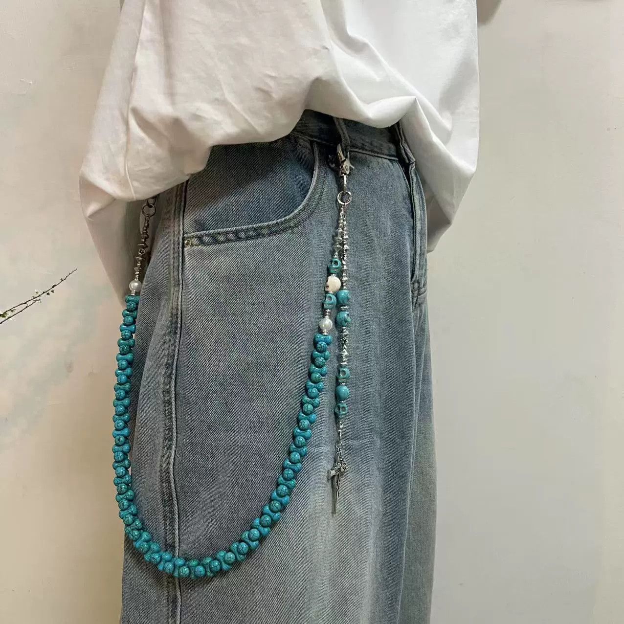 Vintage Retro hip-hop punk style jeans waist chain Size ONE SIZE - 2 Thumbnail