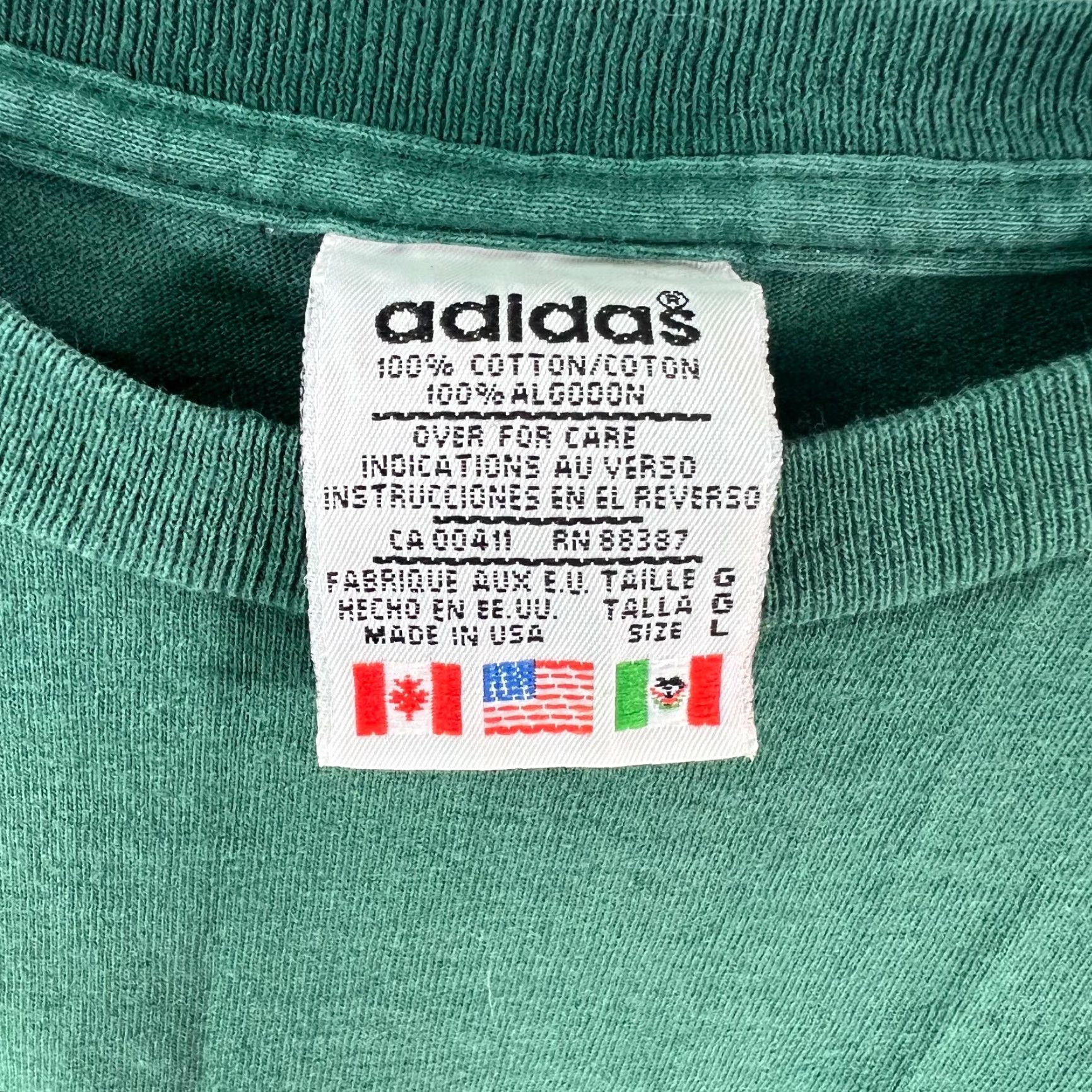 Adidas Adidas T-Shirt Mens Short Sleeve Graphic Green Large Crew Neck 100% Cotton Everyday Casual USA Brand Mens Size US L / EU 52-54 / 3 - 5 Thumbnail