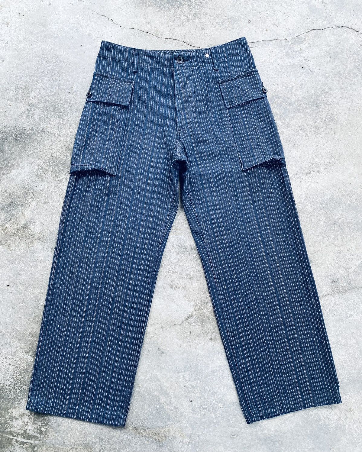 Indigo Vintage Trans Continents Indigo Herringbone Pants Size US 31 - 1 Thumbnail