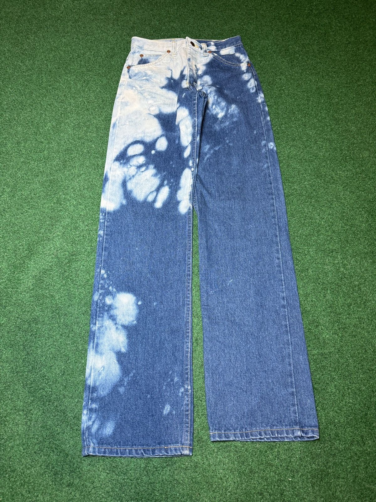 Lee × Vintage VTG 70s INSANE Lee Rider Talon Zip Slim Bleached Jeans Size US 26 / EU 42 - 10 Thumbnail