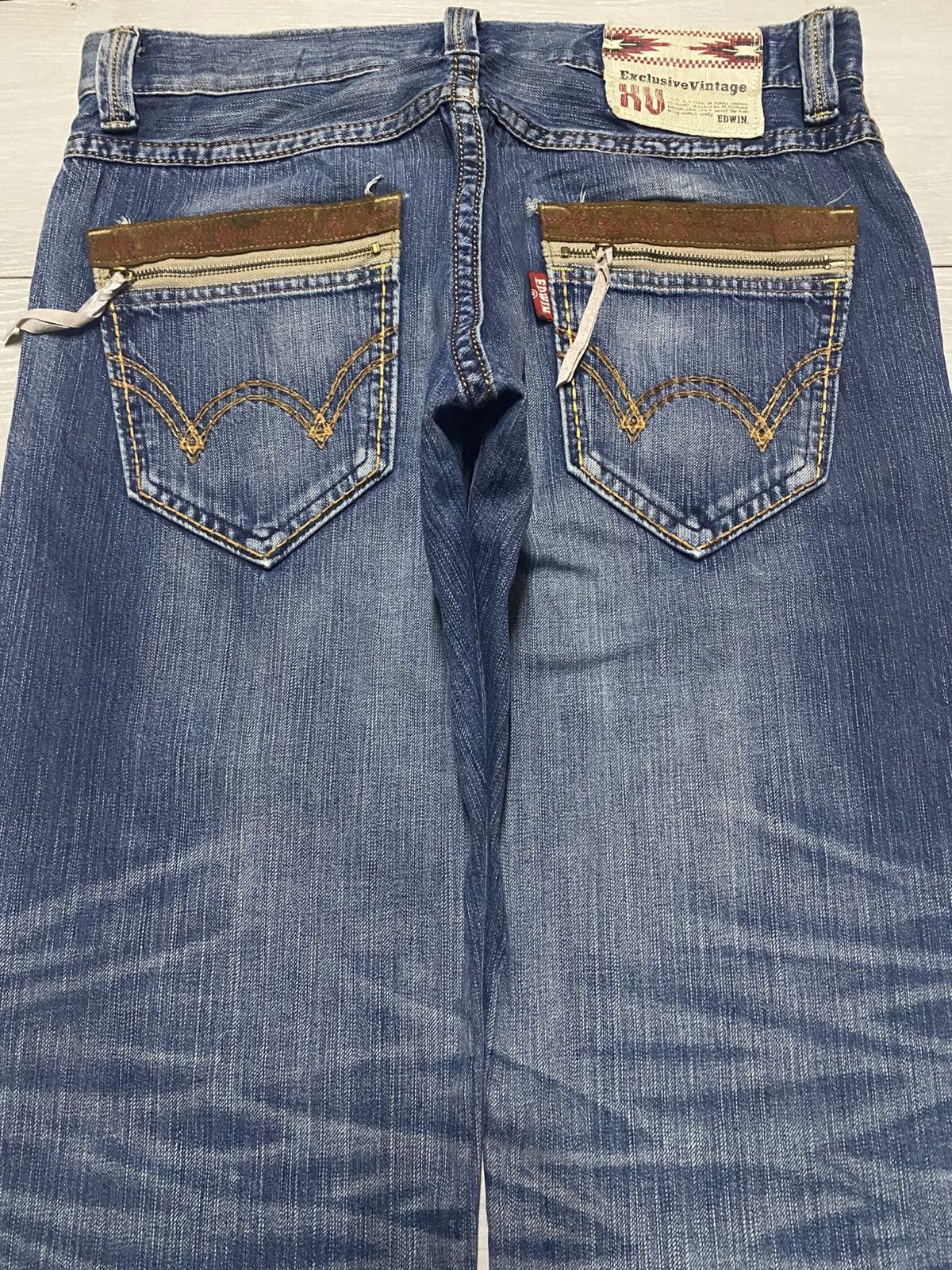 Edwin Vintage Edwin XV Fade Made Wash Distressed Baggy Jeans Size US 35 - 4 Thumbnail
