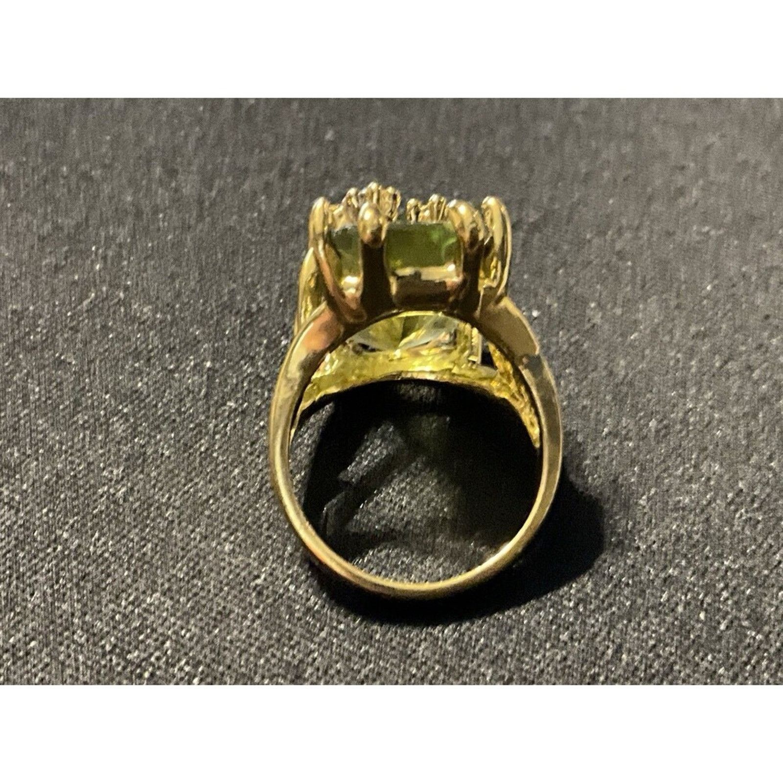 Other Gold Tone Statement Ring Glass & Rhinestone Size 6 Size ONE SIZE - 5 Thumbnail