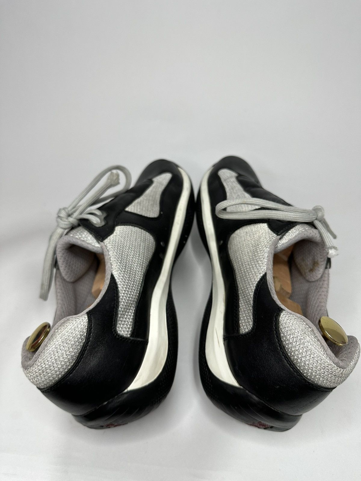 Prada Prada America’s Cup Black Leather And Grey Mesh Sneakers. Size US 11.5 / EU 44-45 - 4 Thumbnail