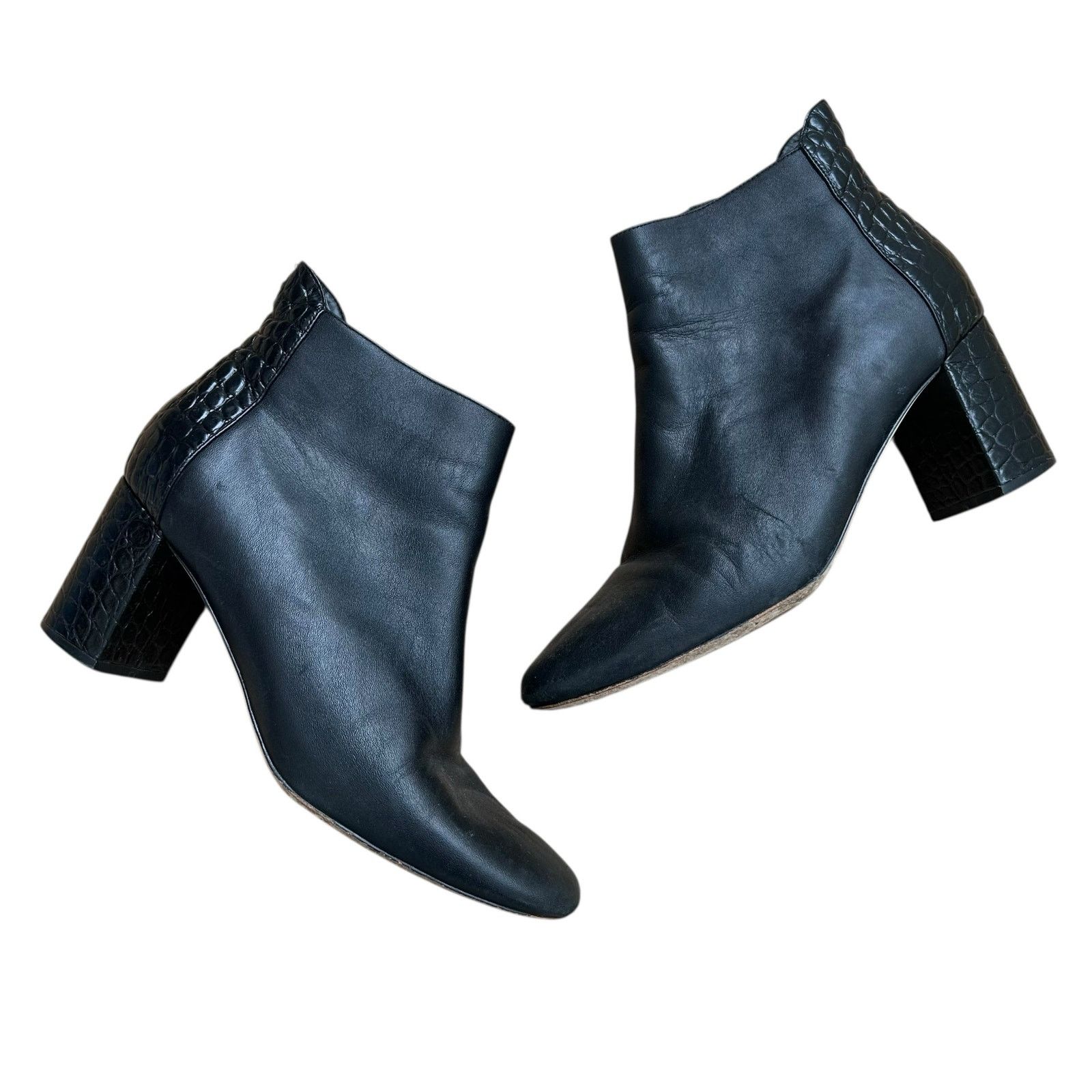 Cole Haan Cole Haan Black Leather Nella Heeled Booties Sz 8.5 Size US 8.5 / IT 38.5 - 1 Thumbnail