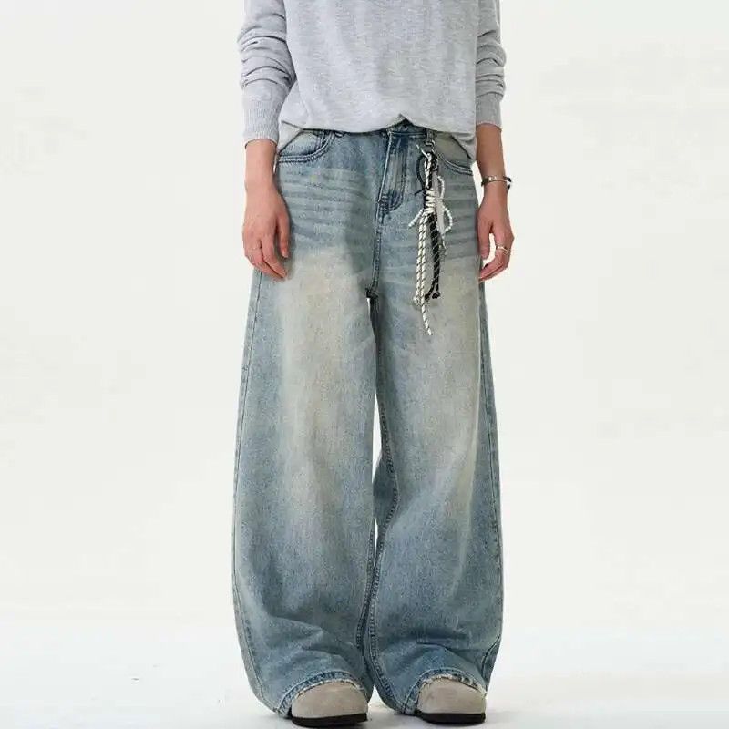 Japanese Brand Light Blue Wide Leg Vintage Style Denim Jeans Size US 32 / EU 48 - 2 Thumbnail
