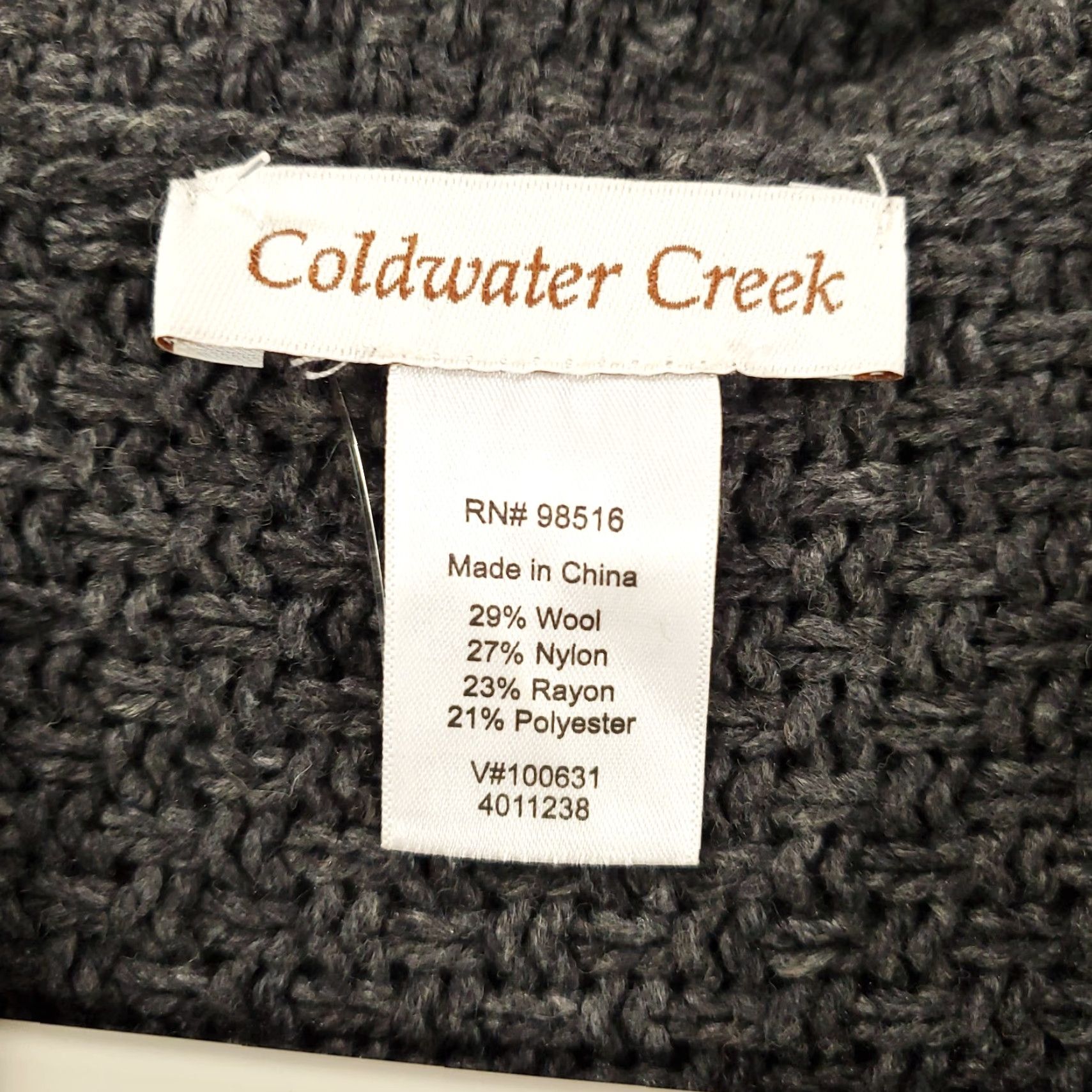 Coldwater Creek Coldwater Creek Sweater Womens One Size Gray Wool Blend Fringe Hem Cape Size ONE SIZE - 5 Thumbnail