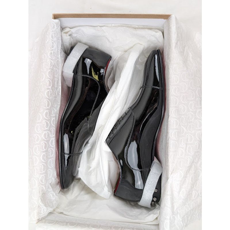 Christian Louboutin o1rshd1 So Greggo Flat Shoes in Black/Gun Metal/Lin Loubi Size US 10 / EU 43 - 16 Thumbnail