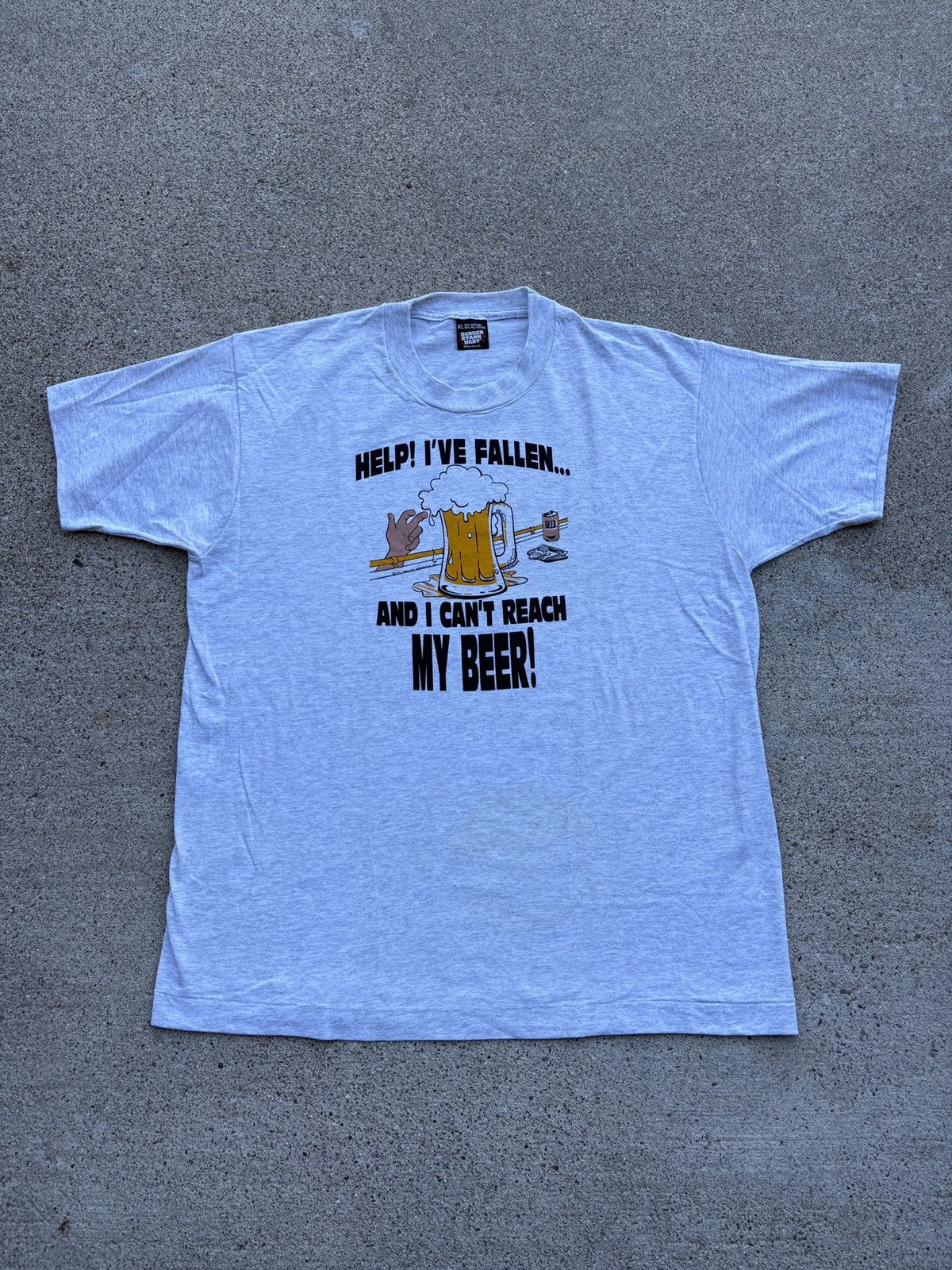 Hanes Vintage 1991 Screen Stars “Help! I’ve Fallen” T-Shirt Sz. XL Size US XL / EU 56 / 4 - 1 Thumbnail