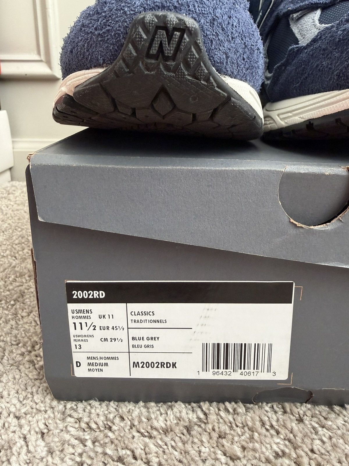 New Balance New Balance 2002R Protection Pack Navy Grey Size US 11.5 / EU 44-45 - 8 Thumbnail