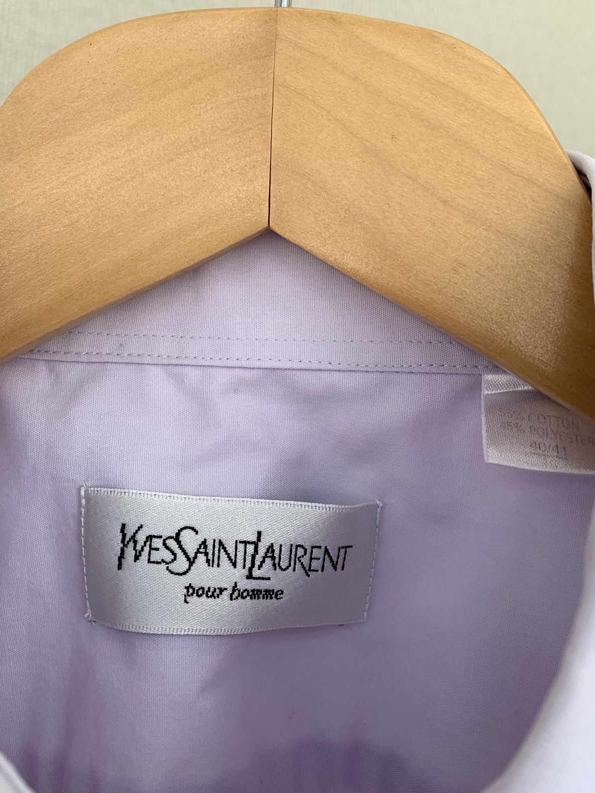 Yves Saint Laurent Yves Saint Laurent Vintage Button Shirt Light Purple Size L Size US L / EU 52-54 / 3 - 4 Thumbnail