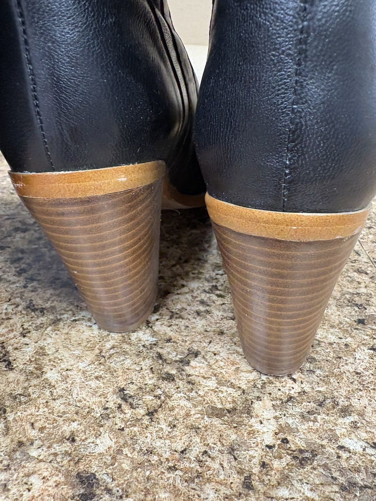 Other Colin Stuart Black Leather Slouch Boots Fold Over Block Heel Size US 8 / IT 38 - 6 Thumbnail