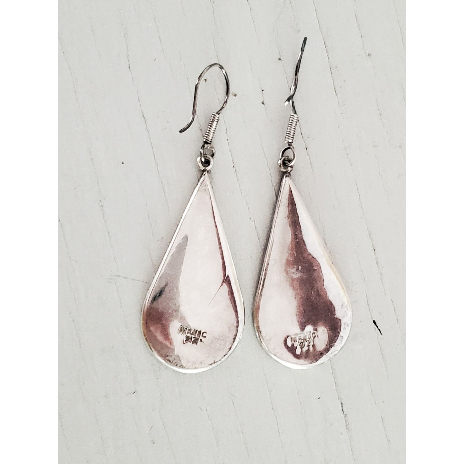 Other Sterling Silver Black Enamel & Abalone Shell Dangle Earrings Size ONE SIZE - 2 Thumbnail