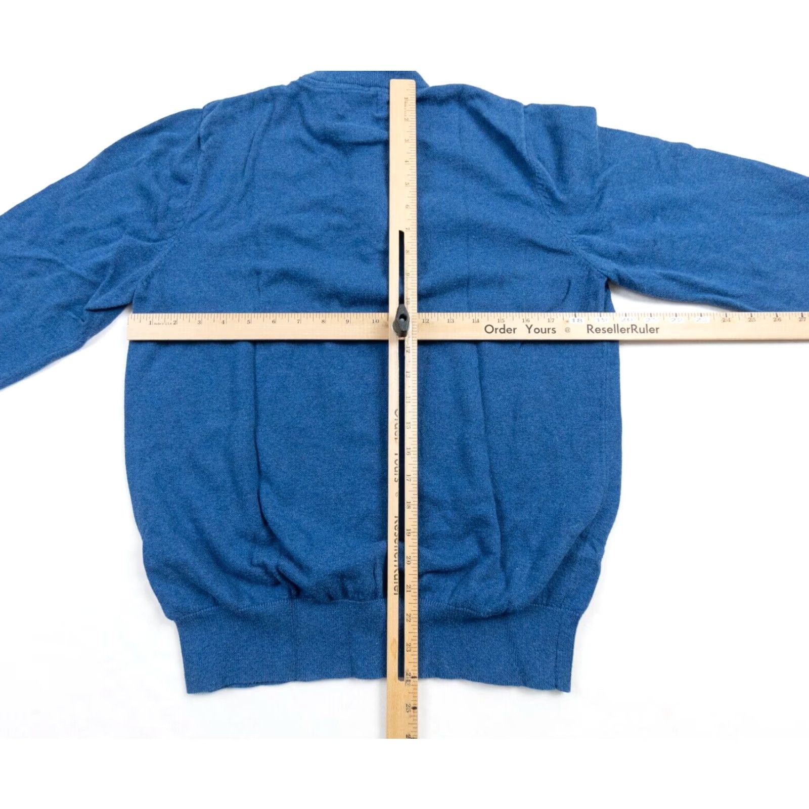 Vintage LL Bean Mens Medium Blue 1/4 Zip Pullover Sweater Cotton Cashmere Blend Knit Mock Neck Preppy Outdoors Size US M / EU 48-50 / 2 - 6 Thumbnail