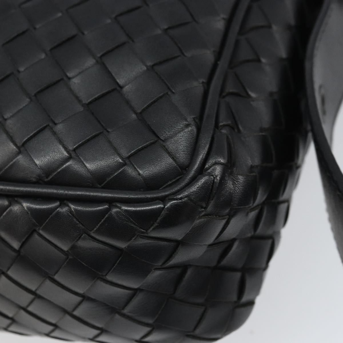 BOTTEG AVENETA INTRECCIATO Shoulder Bag Leather Black Silver