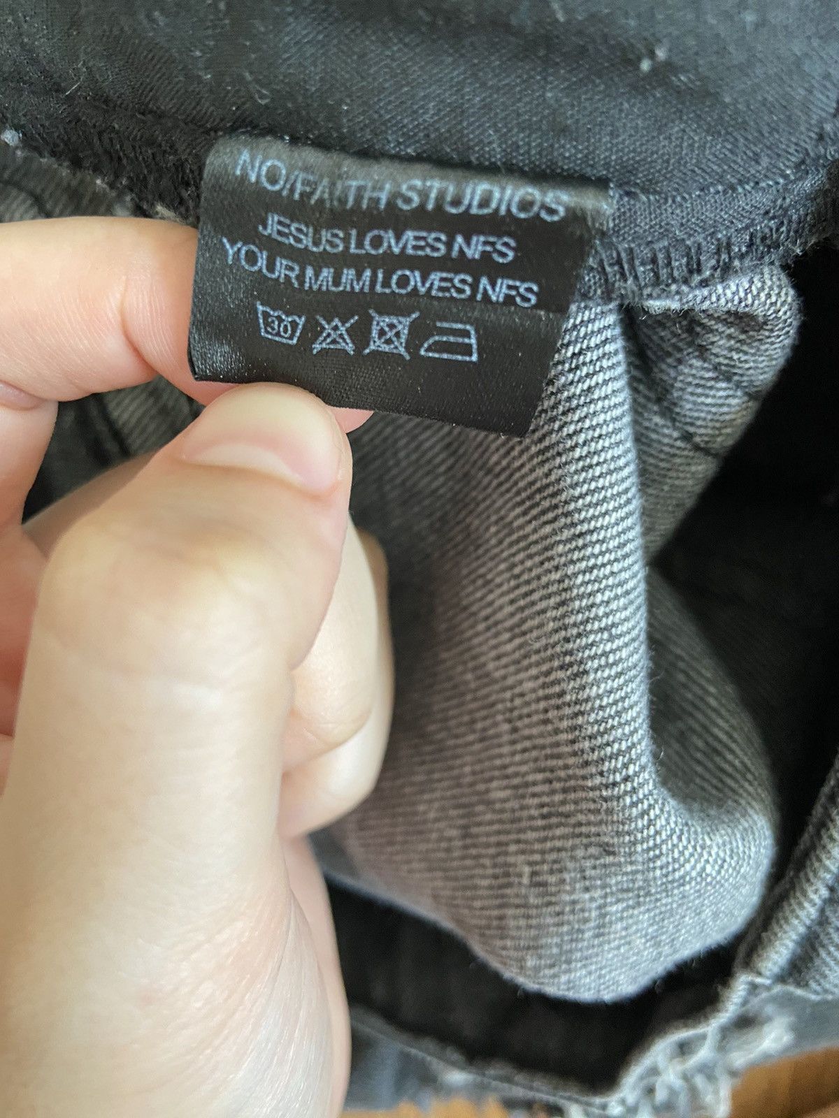 No Faith Studios FLARED DENIM 003 STONE WASH GREY Size US 30 / EU 46 - 5 Thumbnail