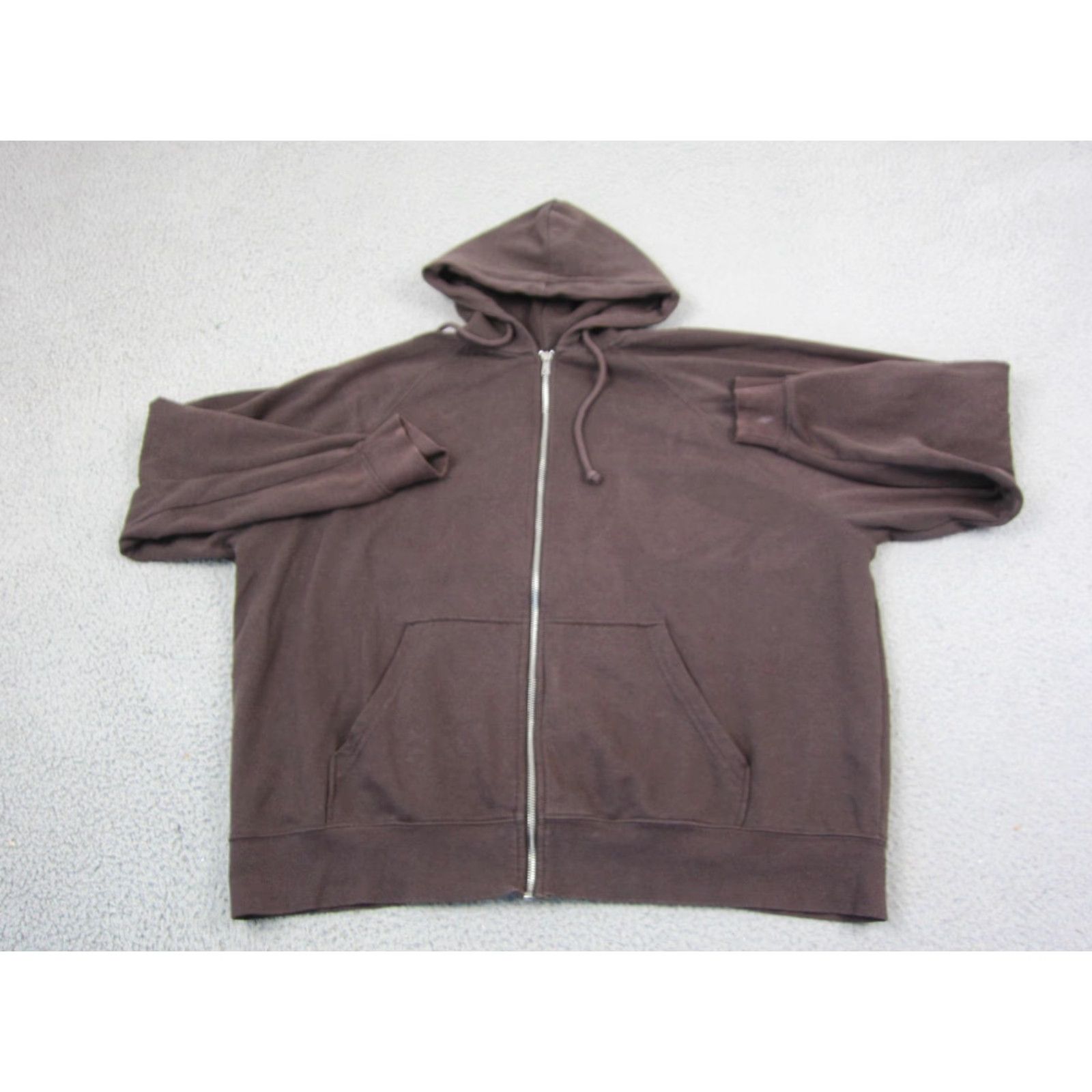 H&M VINTAGE H&M Hoodie Mens M Brown Solid Full Zip Hooded Fleece Sweatshirt Pullover Zip Zipper 90s Theme Wool? Size US M / EU 48-50 / 2 - 2 Thumbnail