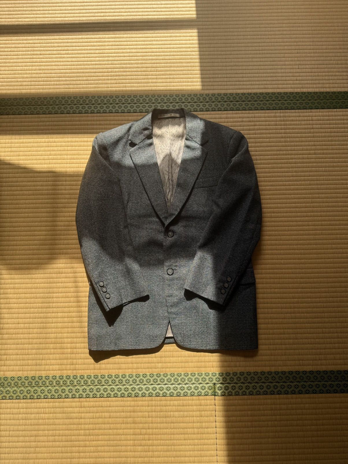 Other Vintage Japanese Serge Sports Jacket Kobe Blue Grey Check Size US L / EU 52-54 / 3 - 5 Thumbnail