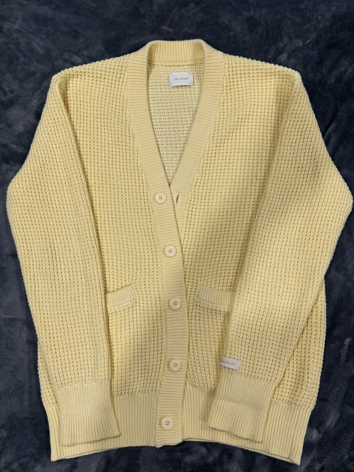 image of Aime Leon Dore Knit Cardigan in Yellow, Men's (Size Large)