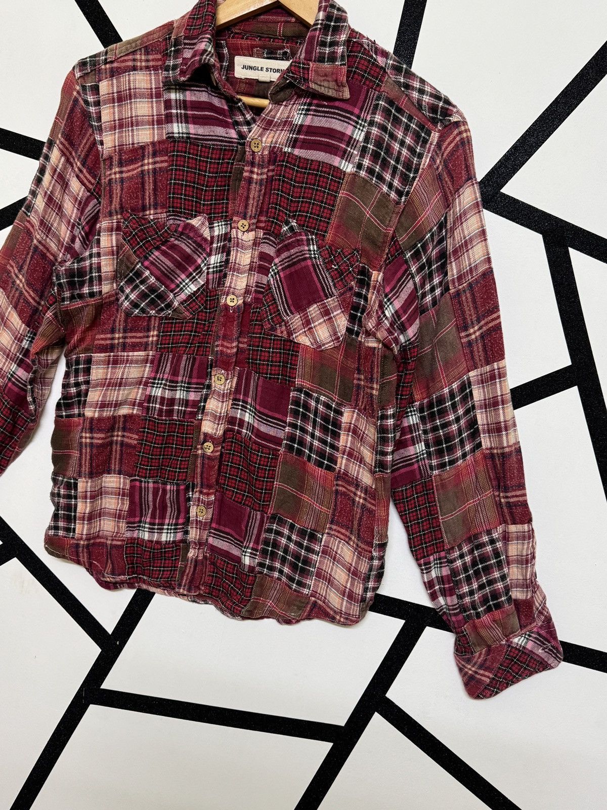 Flannel Vintage JUNGLE STORM Patchwork Rebuild Flannel Shirt Size US S / EU 44-46 / 1 - 4 Thumbnail