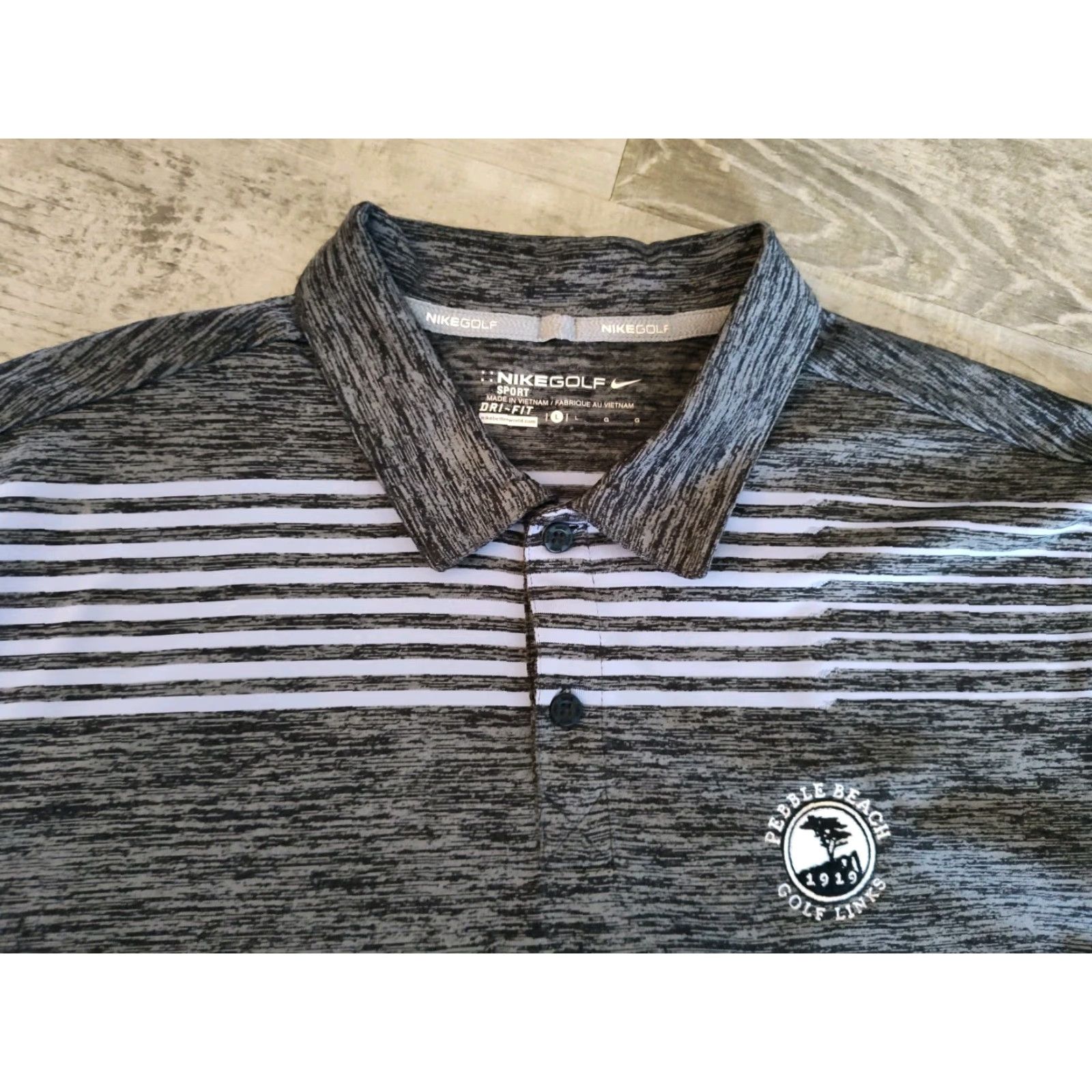 Nike VINTAGE Nike Dri-Fit Golf Polo Shirt Men Large Gray Blue Stripes 90s Casual Activewear Size US L / EU 52-54 / 3 - 7 Thumbnail