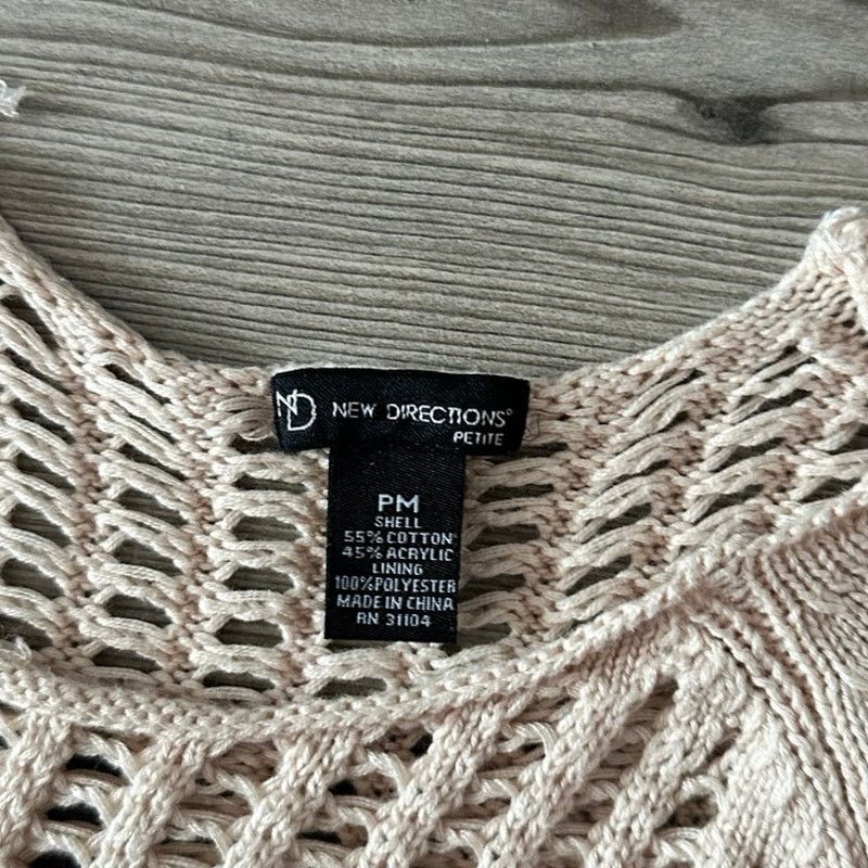 Other new directions petite beige knit sweater Size M / US 6-8 / IT 42-44 - 3 Thumbnail
