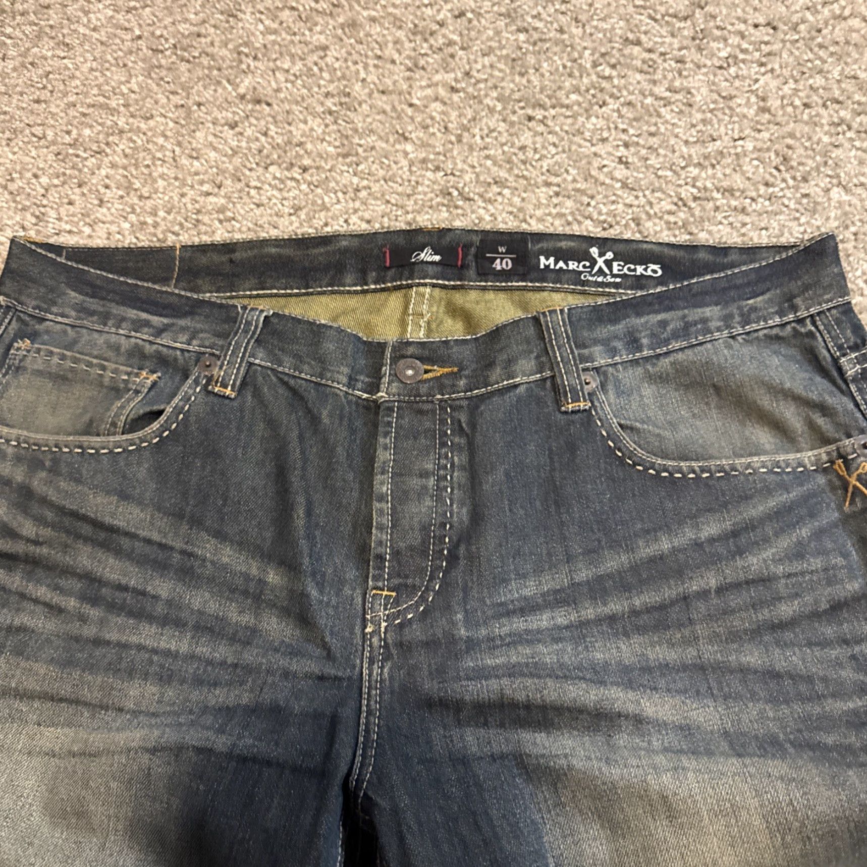 Ecko Unltd. VINTAGE Mark Ecko Cut & Sew Slim Blue Denim Jeans 40x32 Mens Slim Skinny Denim Jeans Size US 40 / EU 56 - 3 Thumbnail