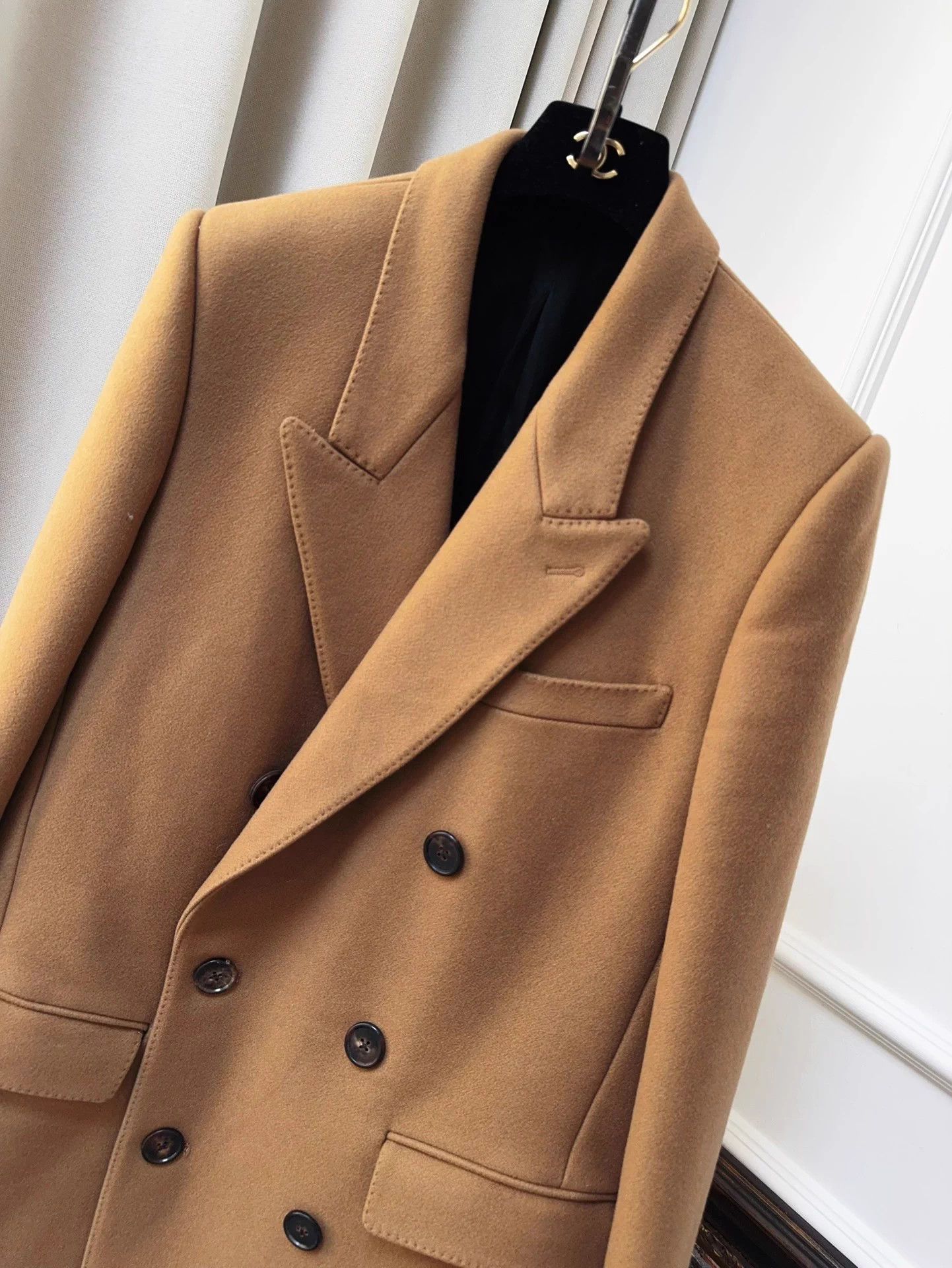 Celine Celine Khaki Double Breasted Wool Coat 36 Size XS / US 0-2 / IT 36-38 - 3 Thumbnail