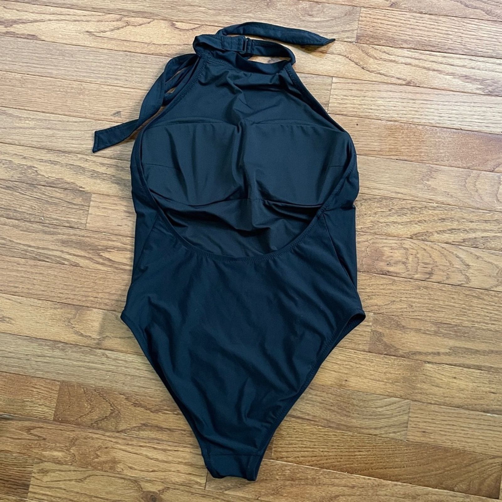 J.Crew J.Crew Halter Bow Tie One Piece Swimsuit Black Size 10 Size ONE SIZE - 4 Thumbnail