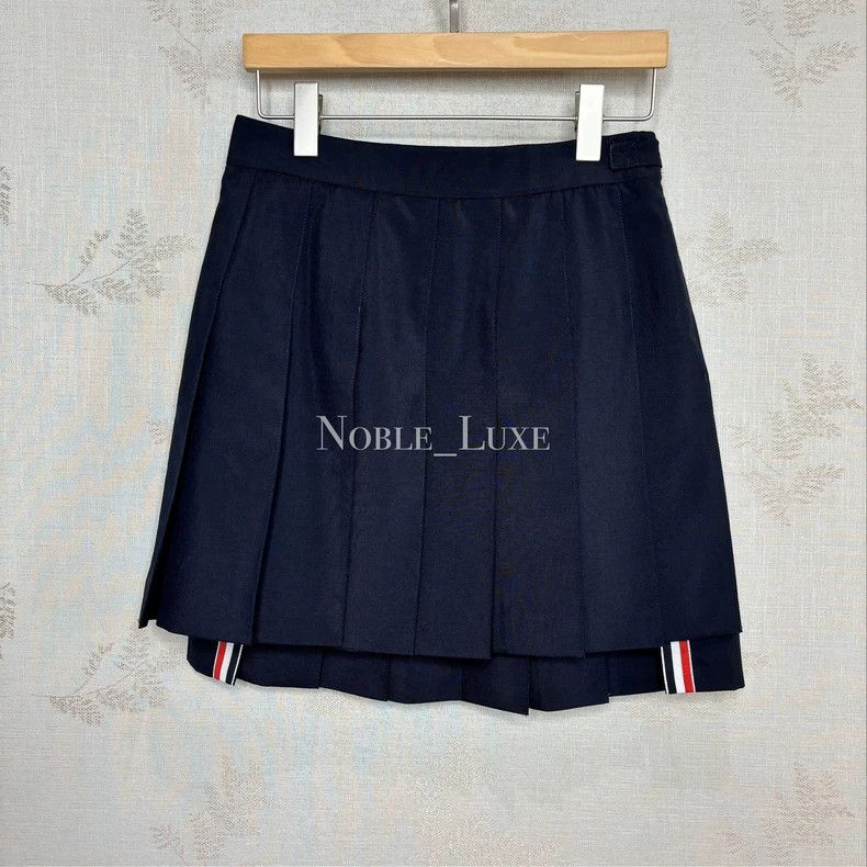 Thom Browne Thom Browne Blue pleated skirt Size 26" / US 2 / IT 38 - 1 Thumbnail