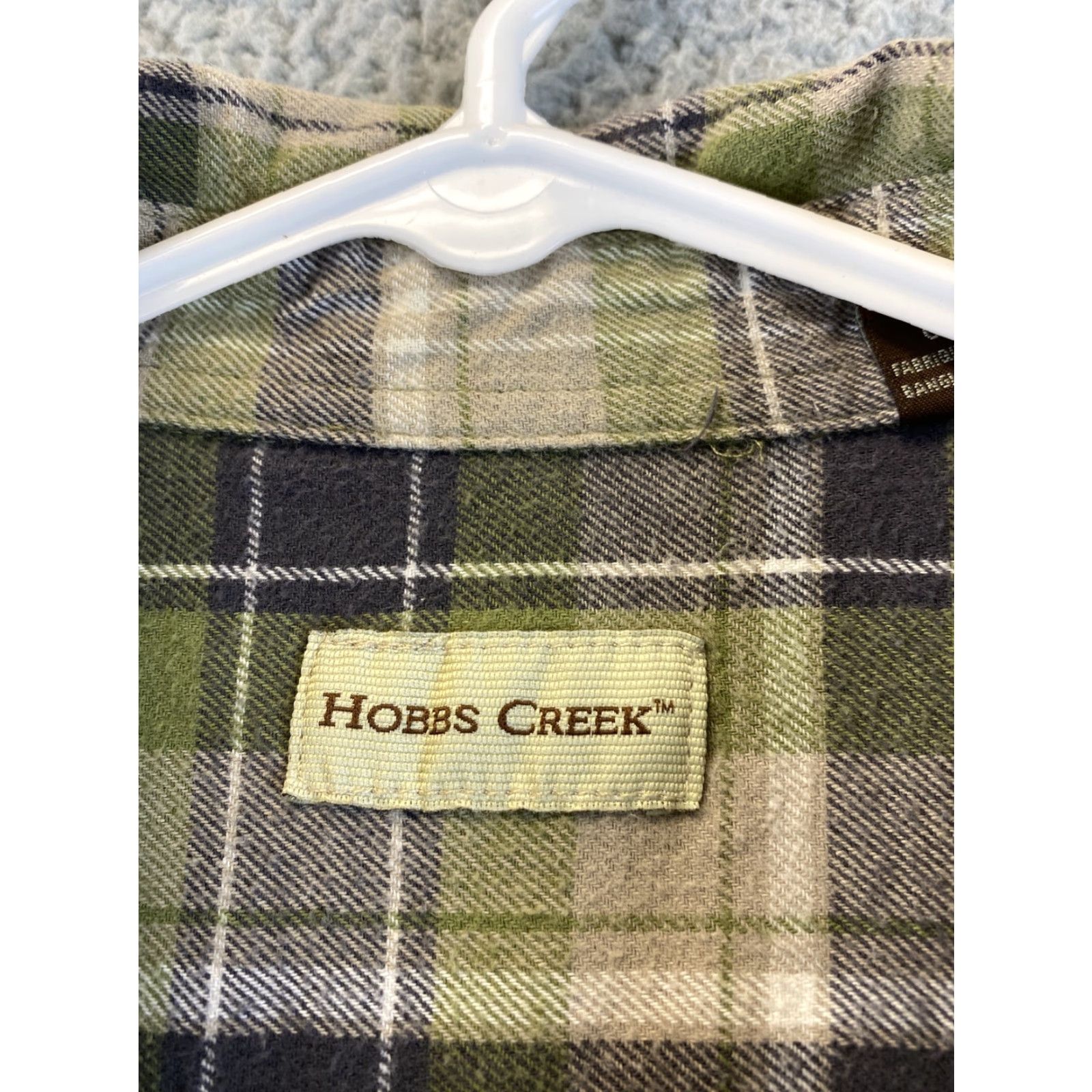 Vintage Hobbs Creek Mens Plaid Flannel Shirt L Green 100% Cotton Long Sleeve / 75-13 Size US L / EU 52-54 / 3 - 3 Thumbnail