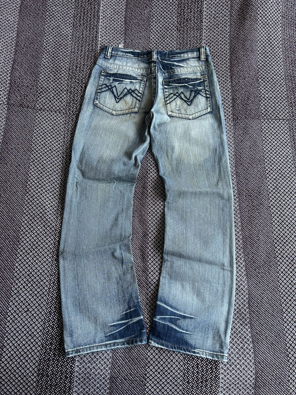 Japanese Brand Fishbone Japanese Style Faded Washed Jeans Y2K Size 33 Rare Size US 33 - 1 Thumbnail