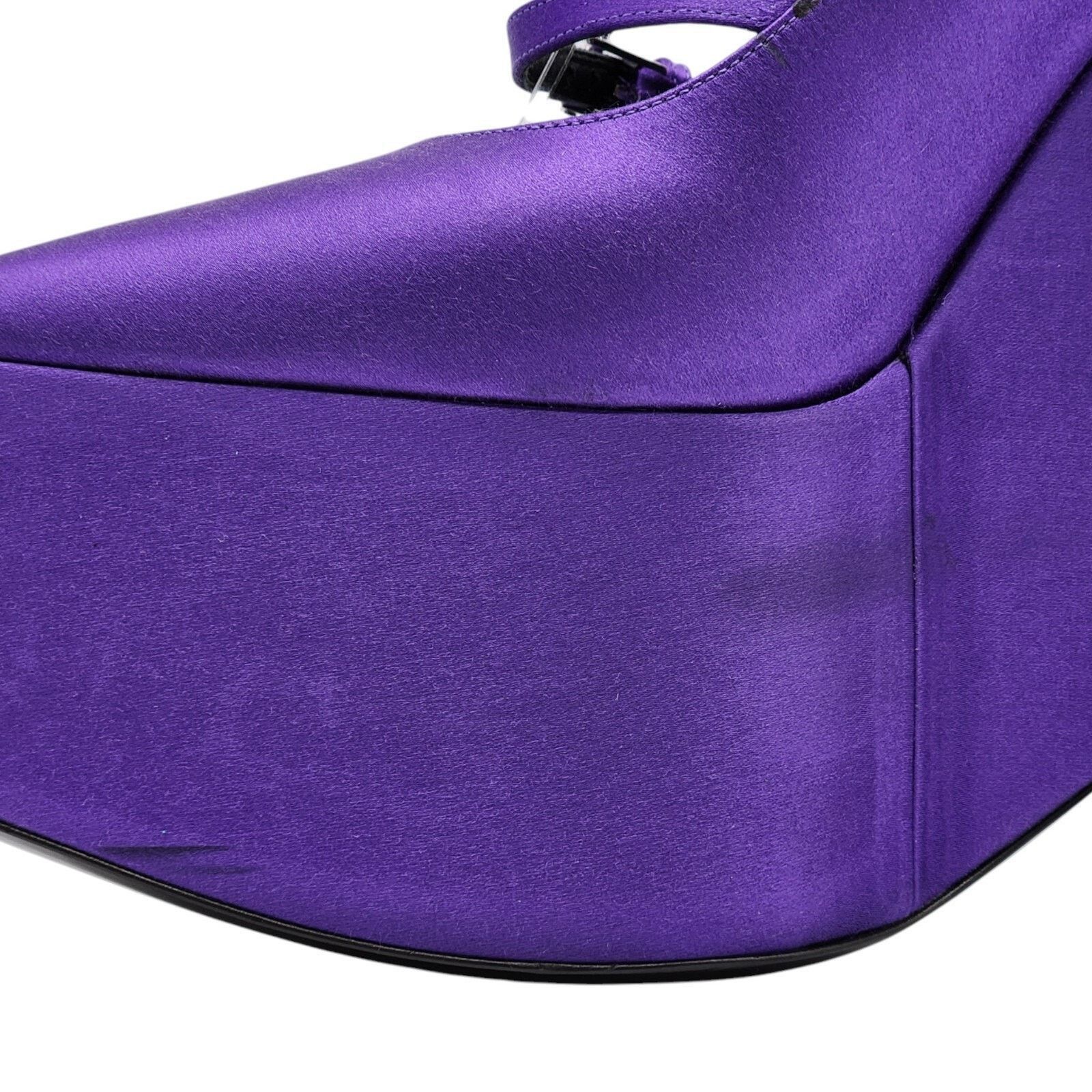 Versace Tempest Strappy Satin Platform Pumps Purple EU 38.5 US 8.5 Size US 8.5 / IT 38.5 - 7 Thumbnail