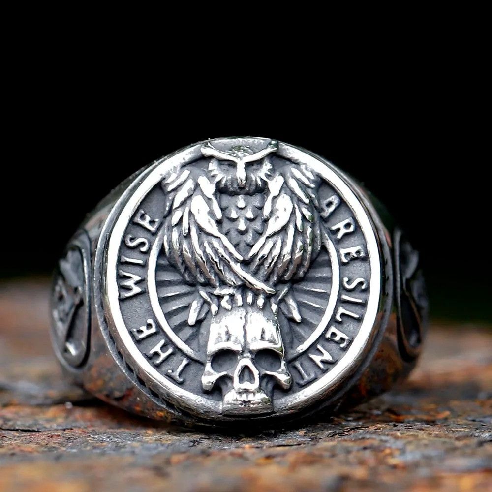 Jewelry Raven Skull Ring Streetwear Jewelry Fashion Gift Size ONE SIZE - 5 Thumbnail