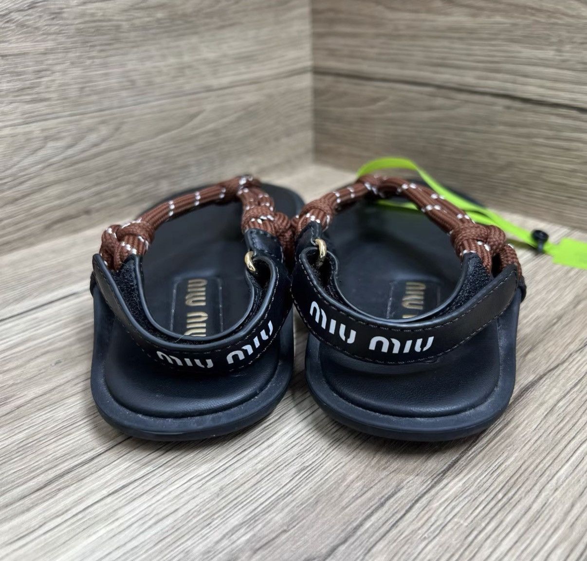 Miu Miu Miu Miu Riviere Brown & Black Thong Sandals J41 Size US 7 / IT 37 - 4 Thumbnail